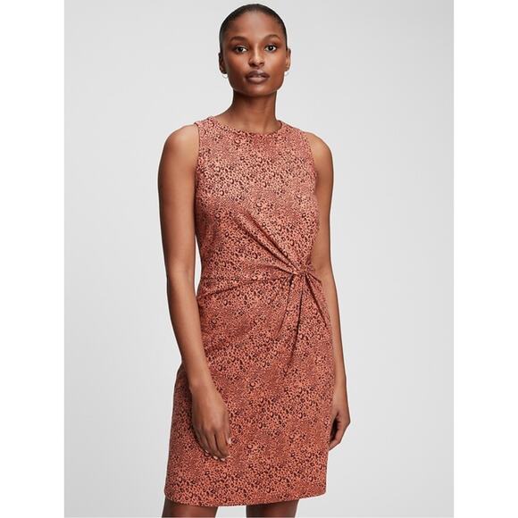 Gap Sleeveless Knot-Waist Cheetah Print Dress - Small Petite - Picture 1 of 10